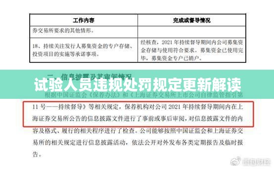 试验人员违规处罚规定更新解读