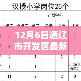 12月6日通辽市开发区人才招聘盛宴，最新动态与职业机遇探索