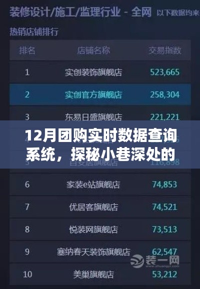 探秘小巷深处的团购宝藏，特色小店与12月团购实时数据查询系统