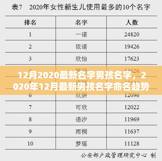 2020年12月男孩命名新潮流，最新名字趋势解析