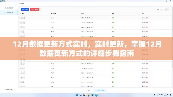 掌握最新动态，12月数据实时更新方式详解与步骤指南