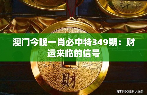 澳门今晚一肖必中特349期：财运来临的信号