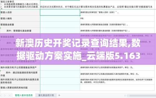 新澳历史开奖记录查询结果,数据驱动方案实施_云端版5.163