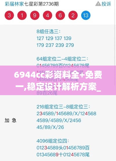 6944cc彩资料全+免费一,稳定设计解析方案_2DM1.608