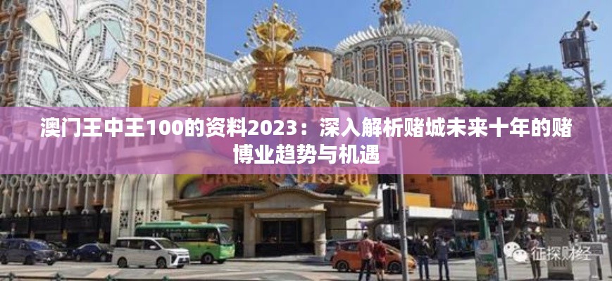 澳门王中王100的资料2023：深入解析赌城未来十年的赌博业趋势与机遇