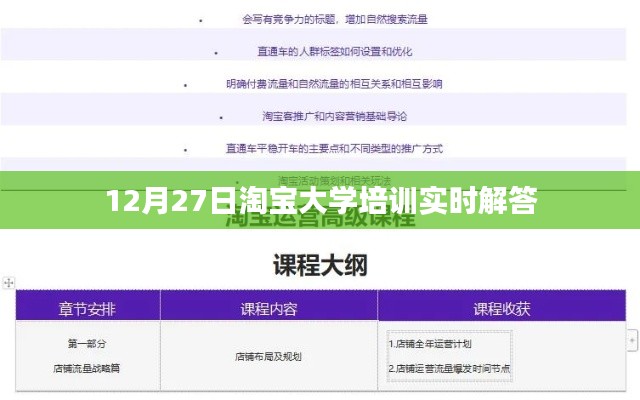 淘宝大学培训实时解答分享会（日期，12月27日）