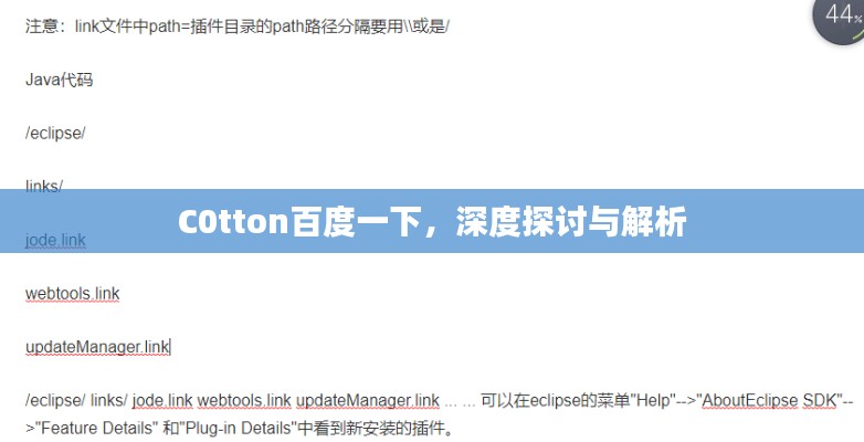 C0tton百度一下，深度探讨与解析