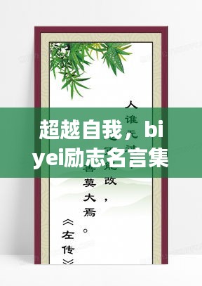 超越自我，biyei励志名言集锦