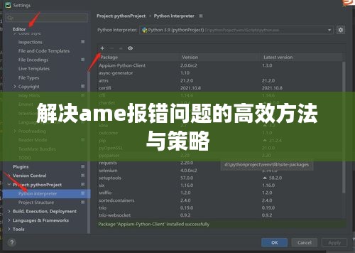 解决ame报错问题的高效方法与策略