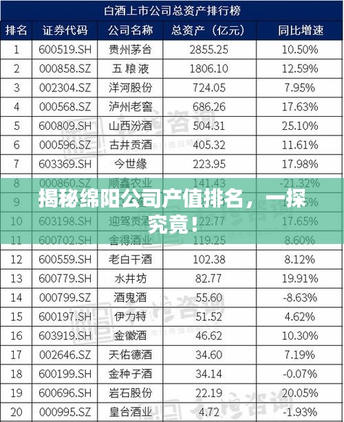 揭秘绵阳公司产值排名，一探究竟！