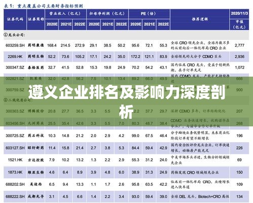 遵义企业排名及影响力深度剖析