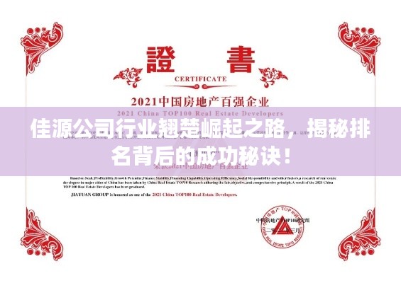 佳源公司行业翘楚崛起之路，揭秘排名背后的成功秘诀！